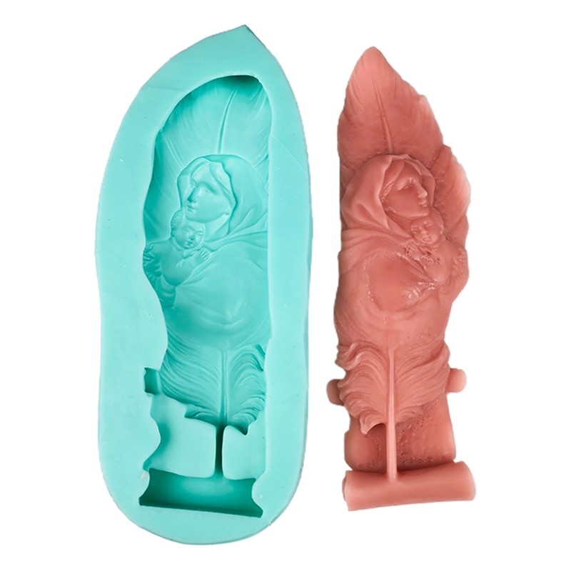 Feathers Mother Son Silicone Molds Cake Decor Chocolate Fondant Mold Clay Baking