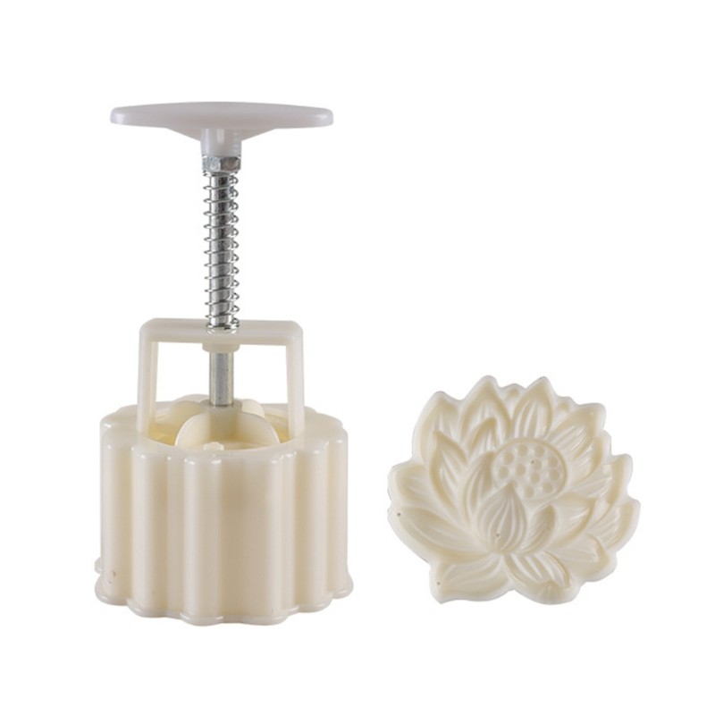 3D Lotus Mooncake Mold Hand Pressure Mould 125/150g DIY Baking Set