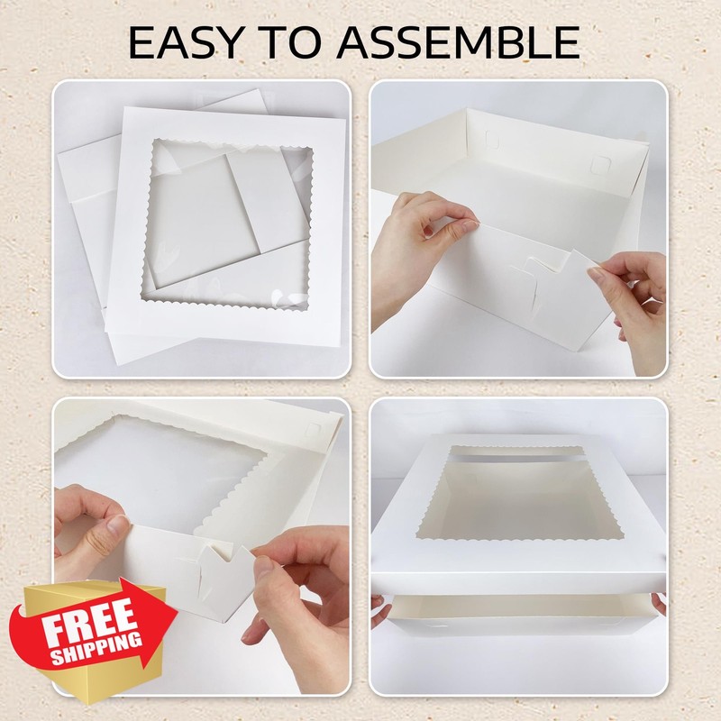 KEEPARTY 16x16x4 Inch 10pc Cake Boxes gallery