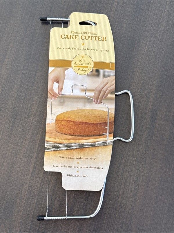 Mrs Anderson’s Stainless Steel Baking Cake 2- Wire Adjustable Cutter NEW