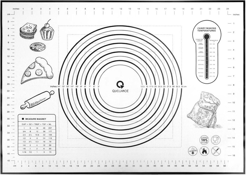 Silicone Pastry Mat, Baking Mat for Rolling Out Dough, XL-20×28, Simple Black
