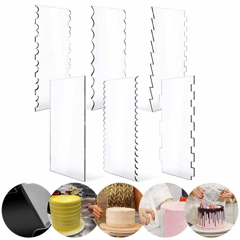 Cake Scraper 24x10x0.2cm 6 Different Shapes 6pcs/set Cake Edge Smoother gallery