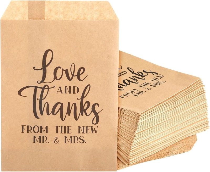 Cookie Bags for Wedding Favors – 5 x 7.5 In, Pack of 100, Brown Paper – Popcorn