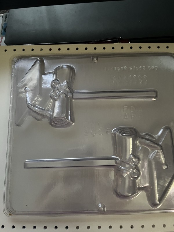 Graduation Mortarboard & Scroll Lollipop Large Chocolate Candy Mold 8006 NEW