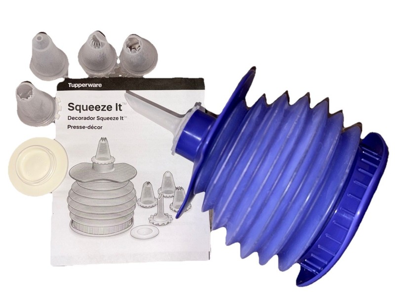 Tupperware SQUEEZE IT Decorator Gourmet 9-Piece Accordion Easy-Fill Ergonomic