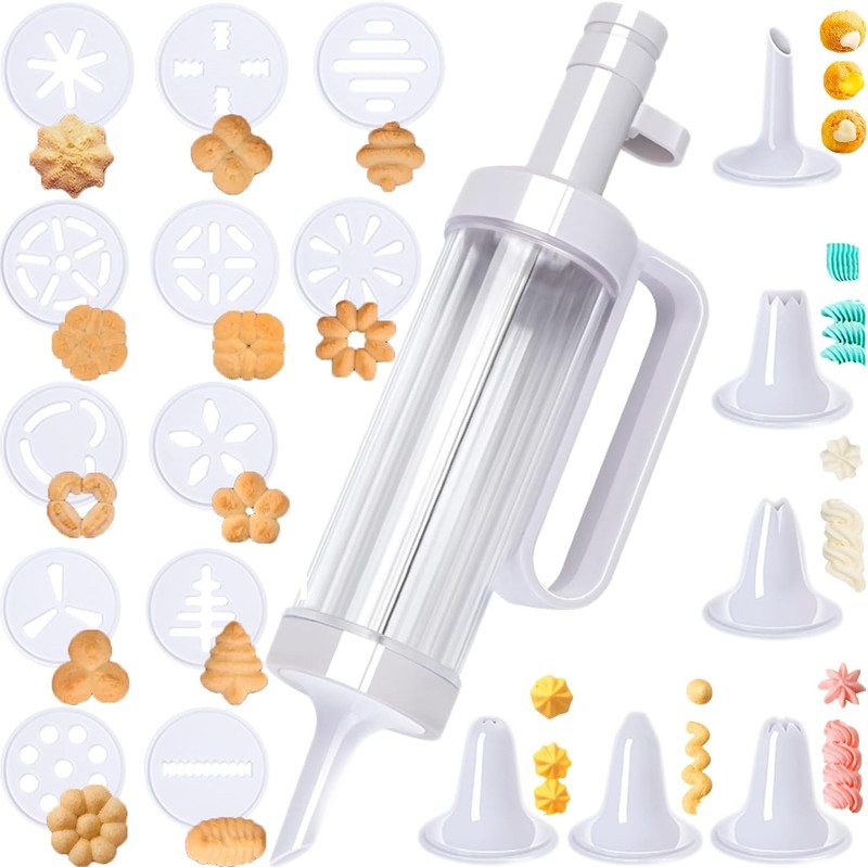 Cake Decorating Syringe Set, Cookie Press Maker Discuits Mold Icing Frosting