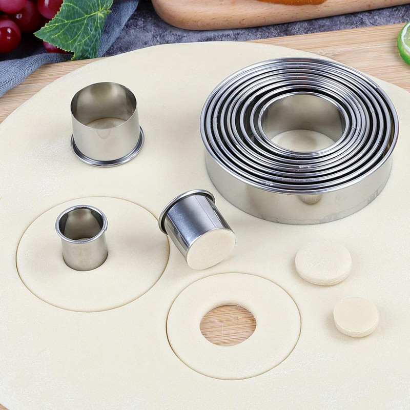 Round Cookie Cutters Set 12 Pieces Bistcuit Cookie Cutters Circle Pastry Cutters gallery