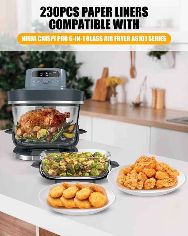 230PCs Air Fryer Liners Perforated for Crispi Pro 6-in-1 Glass Air gallery
