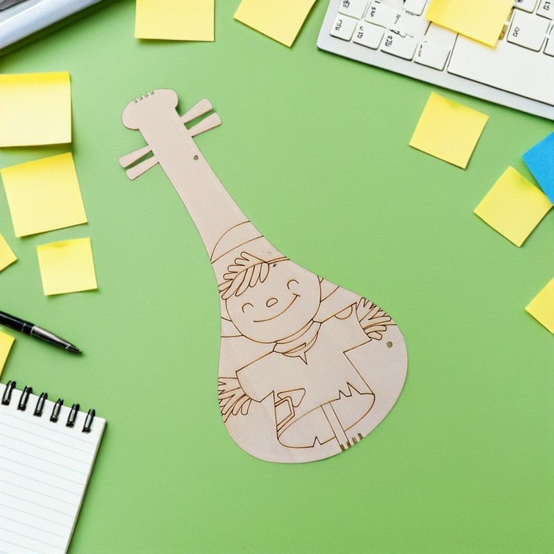 8pcs Unfinished Wood Guitar: Mini Wooden Guitar Ornament For Painting - gallery