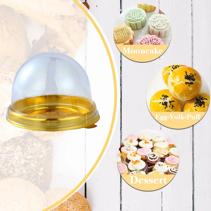 50Pcs Clear Plastic Mini Cake Box with Dome Lids, Mini Muffin Container Box Moon gallery