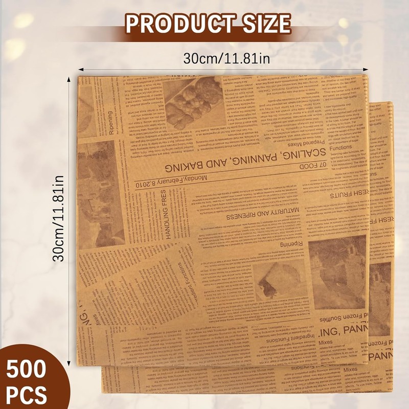 500 Pcs 12 x 12 Inch Deli Wax Paper Sheets Grease Resistant Tray Basket gallery