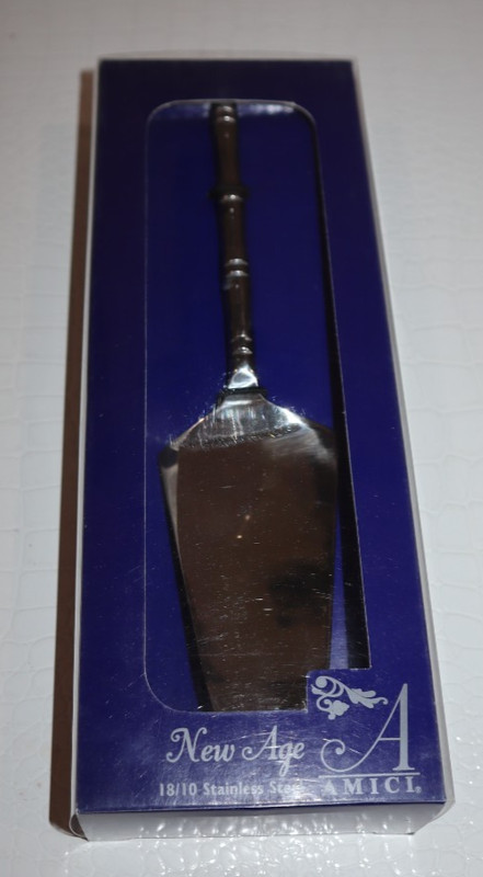 New in Box Amici New Age Stainless Steel Cake server