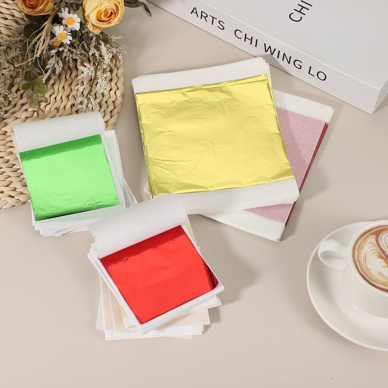 120 Metallic Sheets 3.5x3.5 Inch Red Yellow, for Decoration gallery