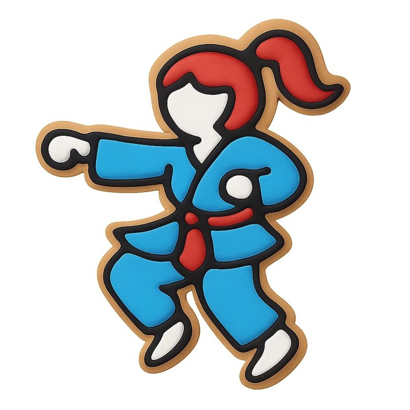Karate Girl Twirling Cookie Cutter & Stamp, Fondant & Clay - 4x3 gallery