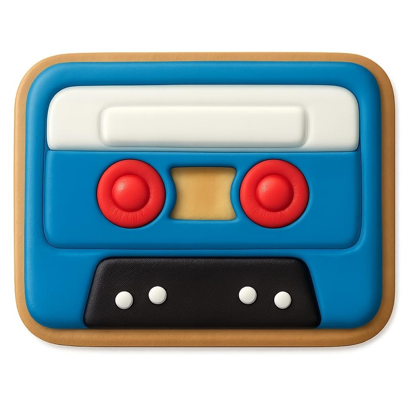 Side A Cassette Tape Cookie Cutter & Stamp, Fondant & Clay - 4x3.2 gallery