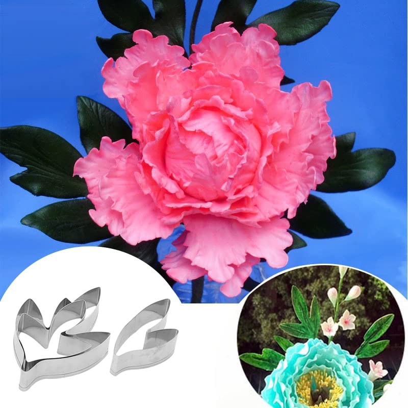 17pcs Cake Fondant Petal Cutters set,Stainless Steel Rose&peony flower leaf c... gallery