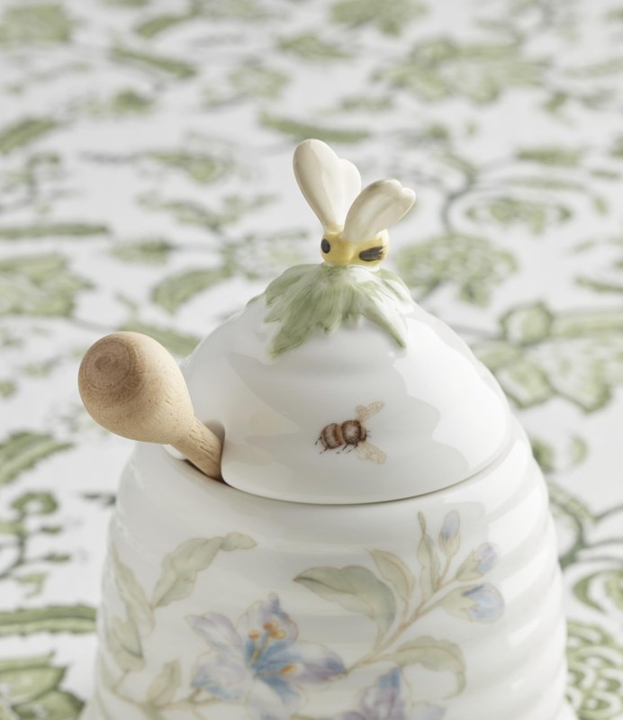 Home And Kitchen, Butterfly Meadow Beehive Honey Pot, Porcelain Material, Dis... gallery