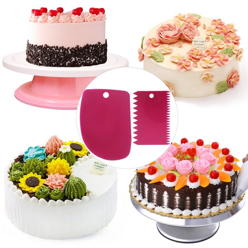 Cake Scraper Smoother Tool Set, 12 pcs Cake Smoothing Cutter Plate Tool Combo... gallery