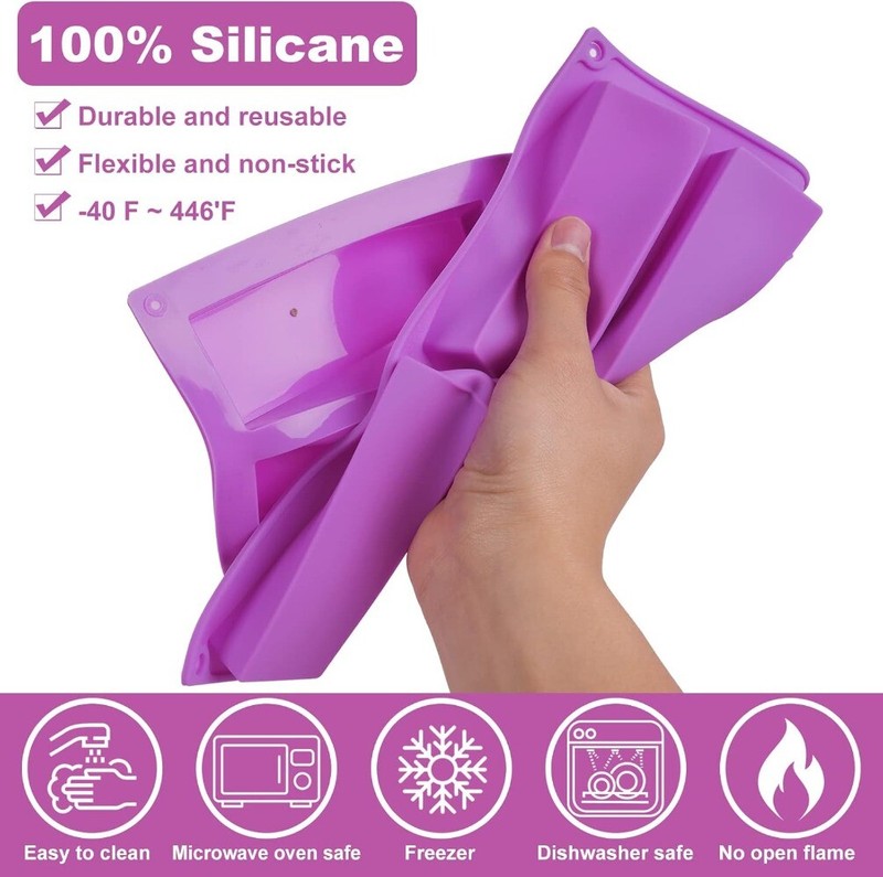 3pcs Granola Bar Silicone Mold, 8 Cavity Rectangle Energy Bar Mold,Cereal Molds gallery
