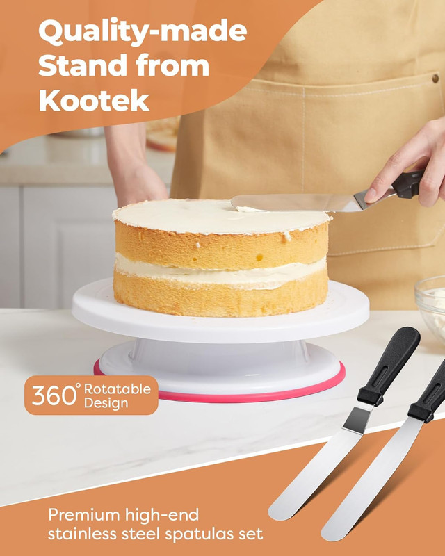700pc Cake Decorating Kit, Baking Supplies with Springform Pans, Cake Turntable gallery