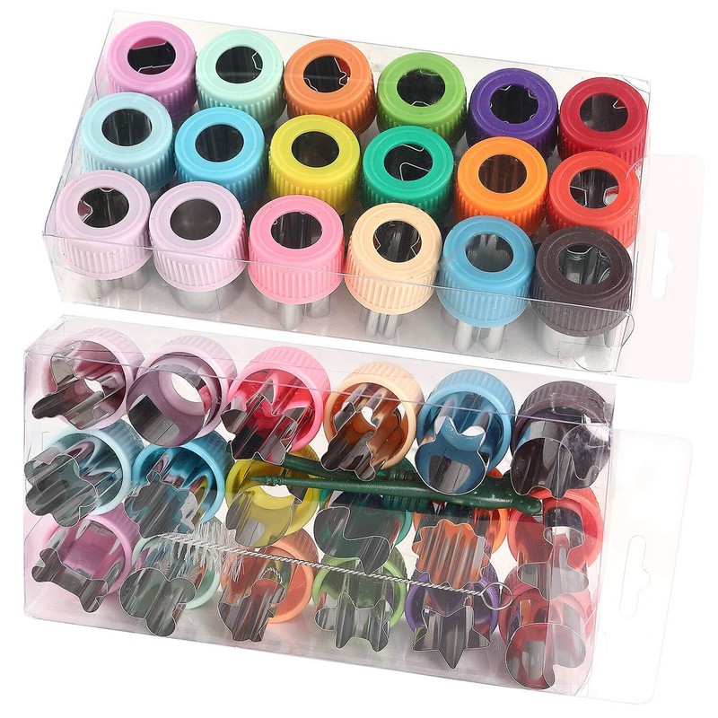 18 Pcs Vegetable Cutter Shapes Mini Cookie Fruit Pie Stamps Mold for Baking gallery