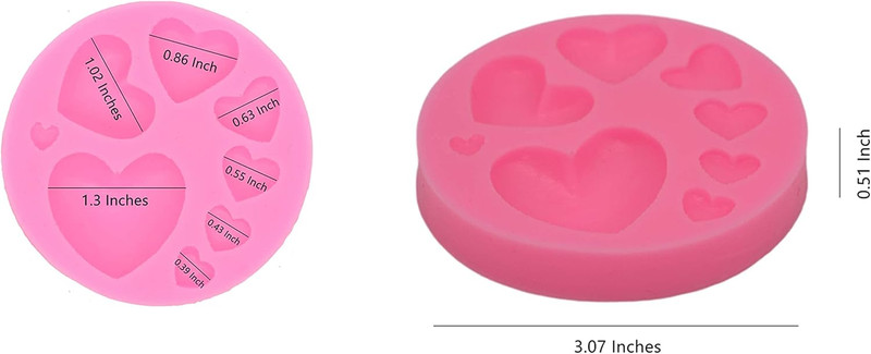 3 Pack Silicone Fondant Cake Molds, Rose Flower, Lips, Heart Shape Candy Molds S gallery