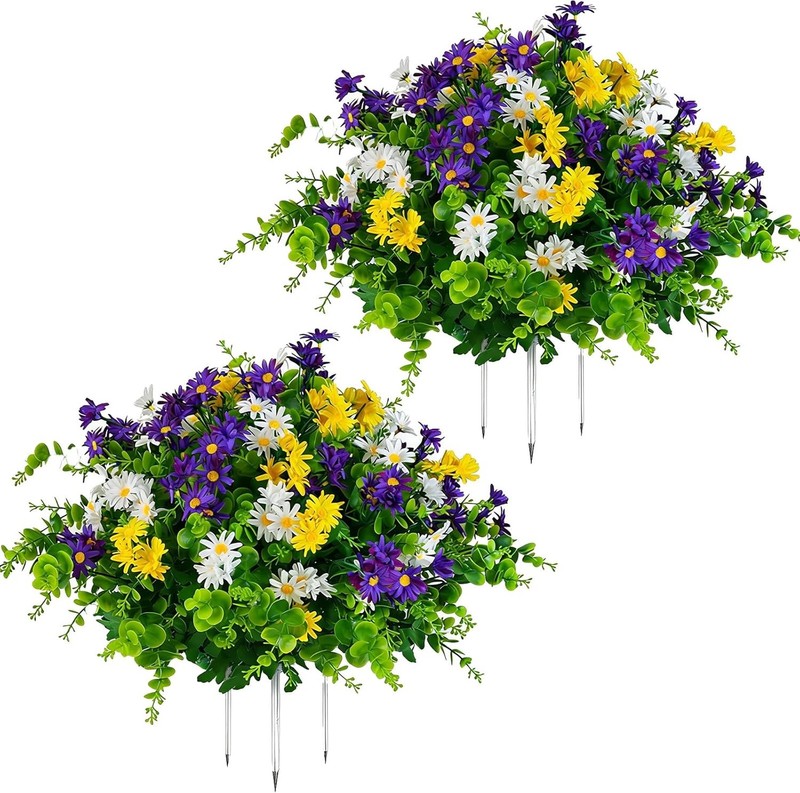 20” Artificial Daisy iary Outdoor Plant, UV Resistant Faux Daisy