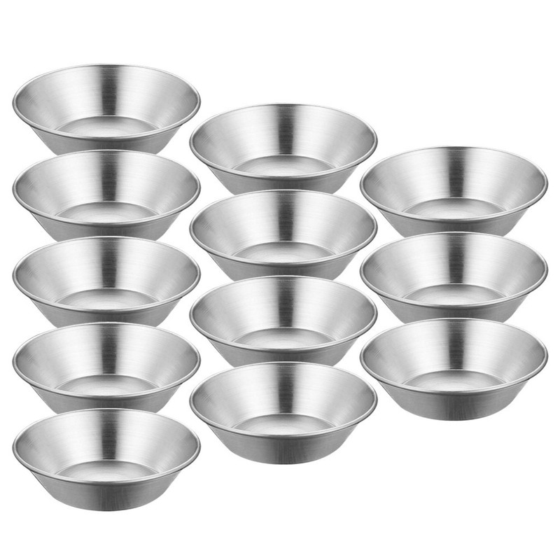 12 Pcs Stainless Steel Egg Tart Molder Non Stick Pastry Baking Set for Oven gallery