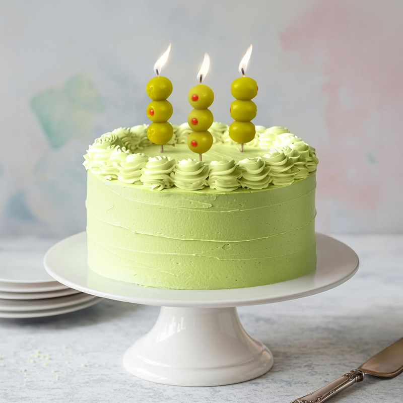 Cocktail Party Olive Birthday Candles – Set of 6 Martini Olive Celebration Candl gallery