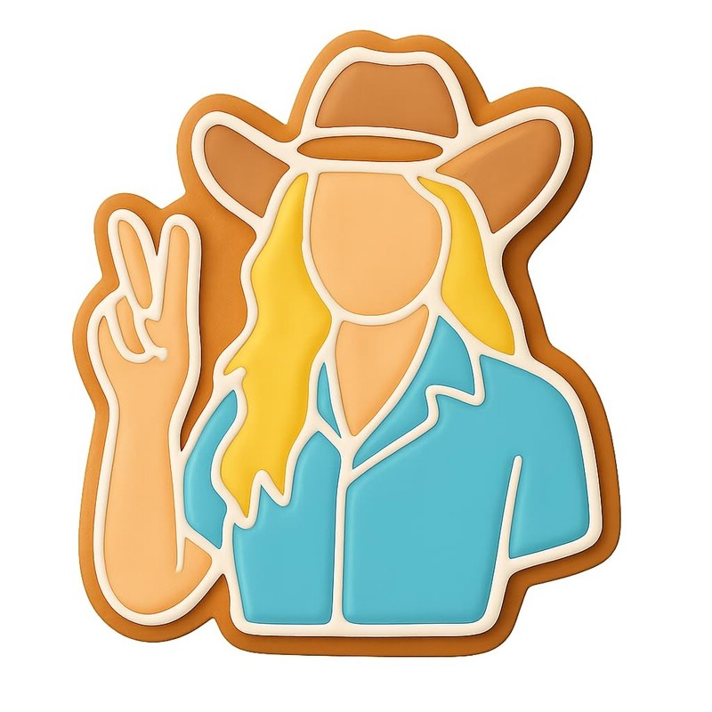 Peace Sign Cowgirl Cookie Cutter & Stamp, Fondant & Clay - 4x3.2 gallery