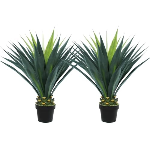 3ft Artificial Agave Plant, 38 Inch Tall Faux Agave Plants in Black Pot, Fake