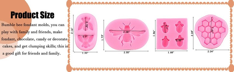 ZiXiang Bumble Bee Silicone Mold Honeycomb Fondant Molds Bee Hive Chocolate gallery