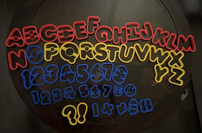 Full Set Of Alphabet And Number Cookie Cutters