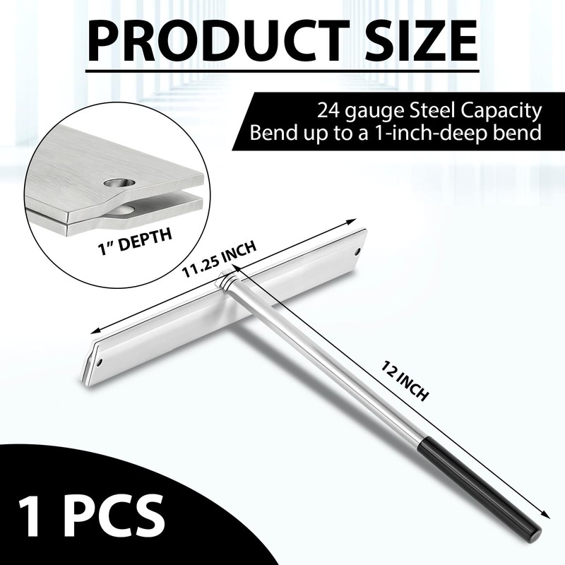 Yaocom 11.25 Inch Sheet Metal Folding Hemming Tool Steel Metal Bender Standing gallery