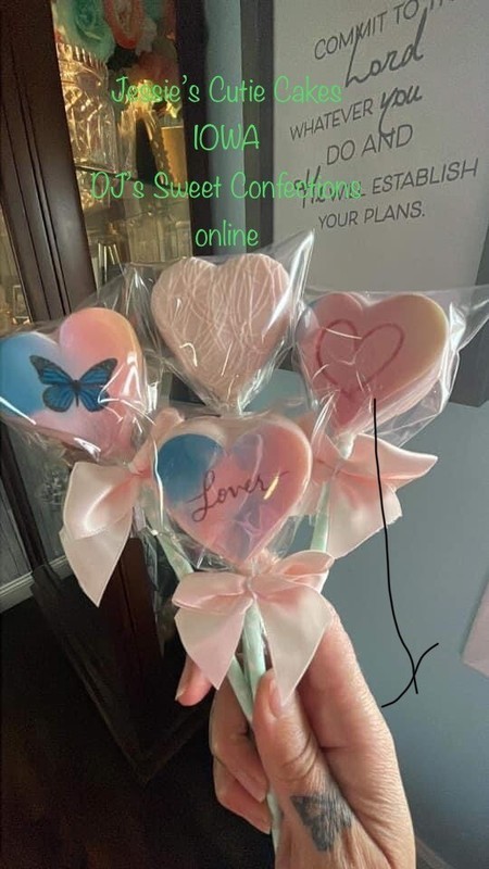 Trim to size Edible Cake Decoration TS 2 inch hearts 24 designs Trending gallery