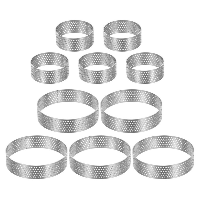 10 Pcs Cake Tart Molds for Baking Metal Pastry Fruit Mousse gallery
