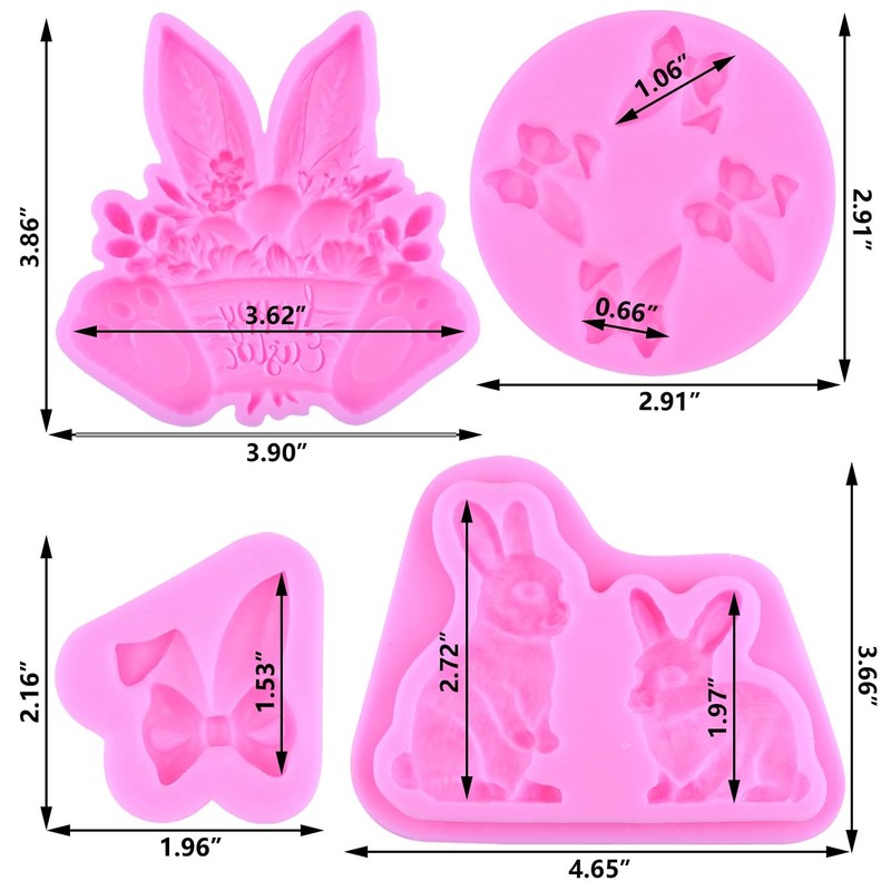 Easter bunny ears Fondant Silicone Molds For Cake Decorating Cupcake Topper P... gallery
