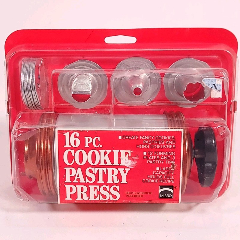 Vtg Mirro Cookie Pastry Press 16 Pieces USA Christmas Sugar Shortbread