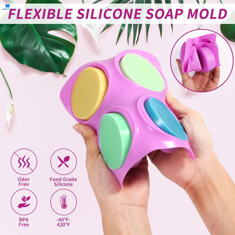 2Pcs Sun & Moon Silicone Soap Molds Crescent Face purple gallery