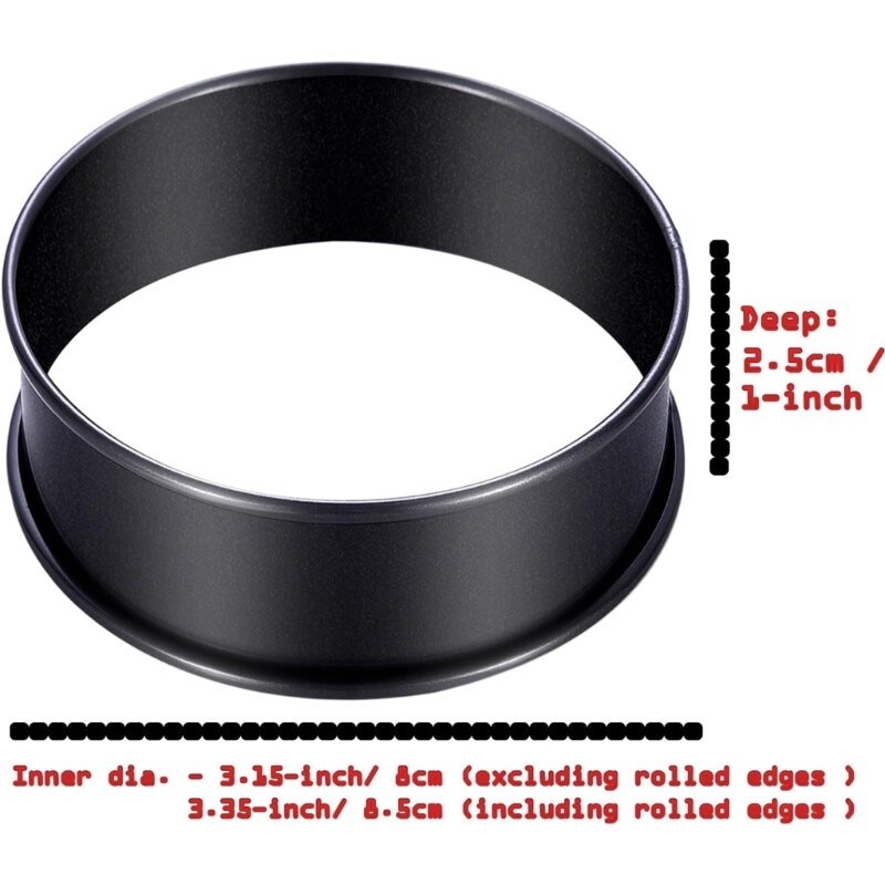 12 PCS Crumpet Molds Crumpet Rings English Muffin Rings Double Rolled Tart Rings gallery