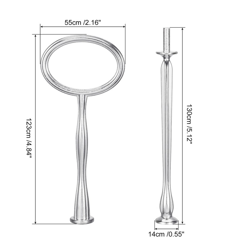 3 Sets Cake Tray Stand Handle Plate Hardware Fitting, 3-Tiers Oval Silver gallery