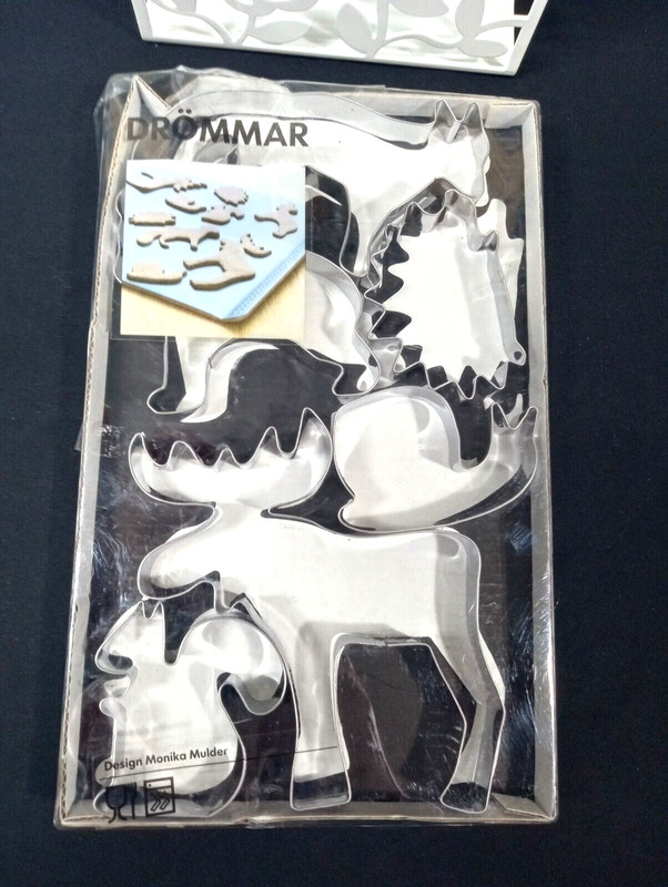 Ikea Drommer Woodland Animals Cookie Cutters + White Flower Napkin Holder NEW gallery