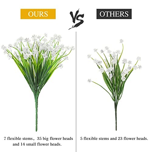 20 Bundles Artificial Flowers for Outdoor Outside Spring 20 PCS Pure White gallery