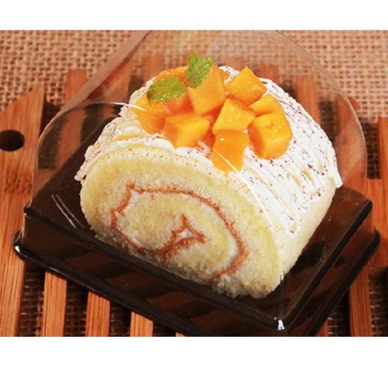 50 Pcs Roll Cake Box Set Single Personal Swiss 3.15"x2.17"x2.75", Black gallery