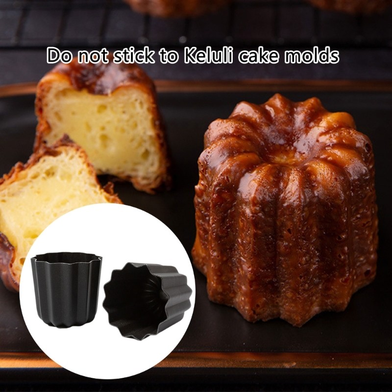 Set of 6 Aluminum Alloy Cannele Bakewares for Parties Dessert Molds Muffin Pans gallery
