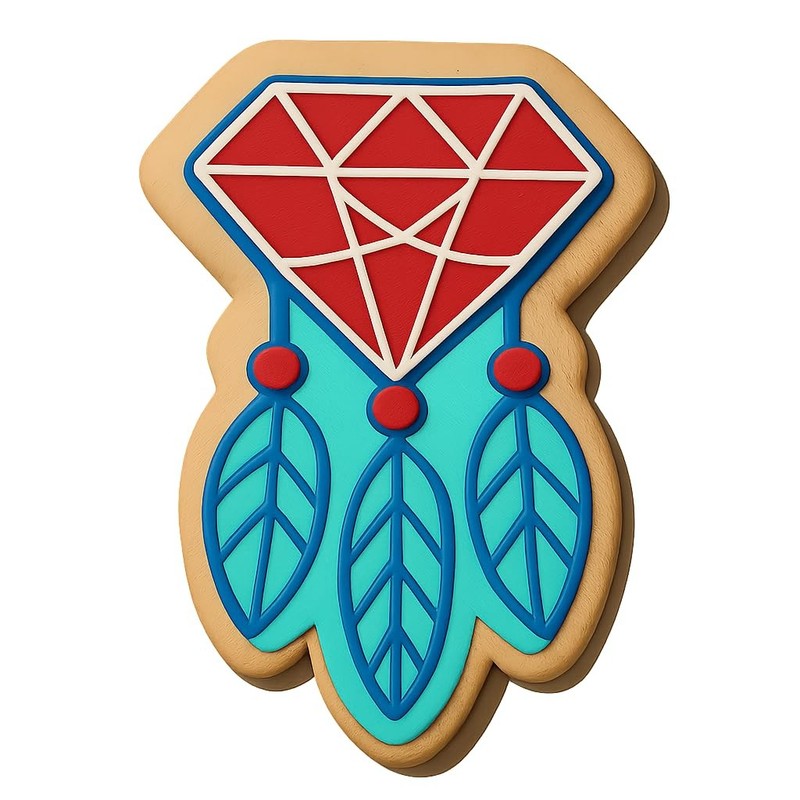 Diamond Dreamcatcher Motif Cookie Cutter & Stamp, Fondant & Clay Cutter - 2.9x4" gallery