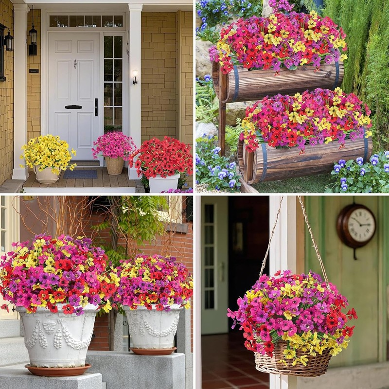 12 Bundles Fake Silk Flowers - UV-Proof for Indoor/Outdoor Home Decor gallery