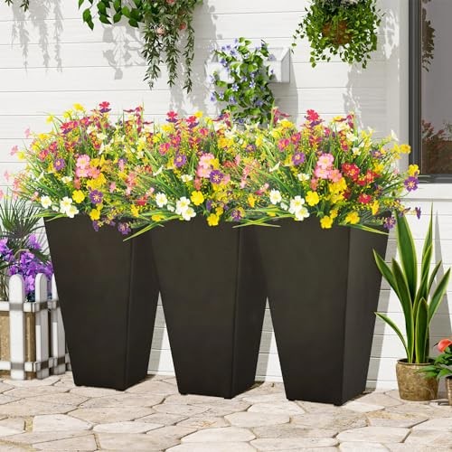 Grunyia 12 Bundles Artificial Flowers Faux Plants Spring Decoration Plastic Mix gallery