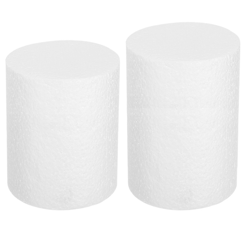 Round Foam Cake Dummy, 4″x 4″,4″x 5″ White Fake Cake Circles Dummies, 2Pcs