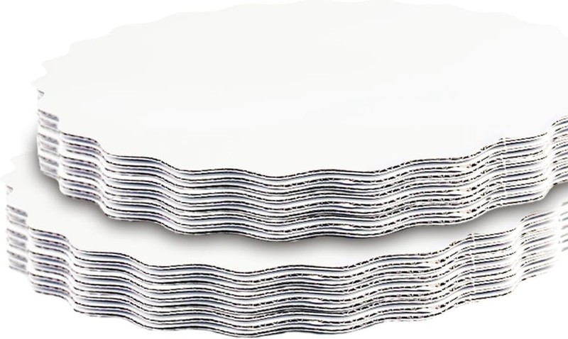 12 Inch White Wave Cake Boards Round 15-Packs Circles Rounds Base Food-Grade gallery
